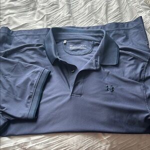 Under Armour Men's L Dark Blue loose short sleeve heat gear Polo